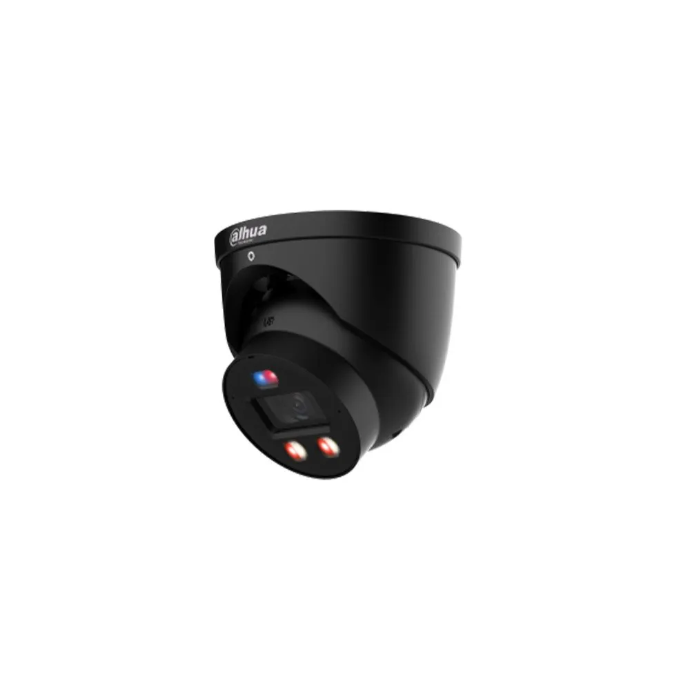 Camera supraveghere IP Dome cu iluminare duala Dahua WizSense IPC-HDW3649H-AS-PV-PRO, 6 MP, 2.8 mm, IR/lumina calda 30 m, microfon si difuzor, alarma sonora si luminoasa, slot card , PoE, neagra