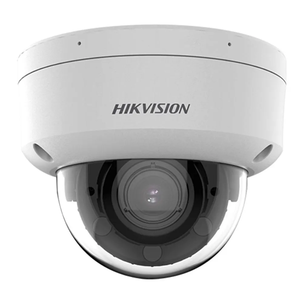 Camera supraveghere IP Dome cu iluminare duala Hikvision AcuSense DS-2CD2783G2-LIZS2U, 8 MP, 2.8 - 12 mm, motorizat, IR/lumina alba 40 m, slot card, microfon dual, clasificare om/vehicul, PoE