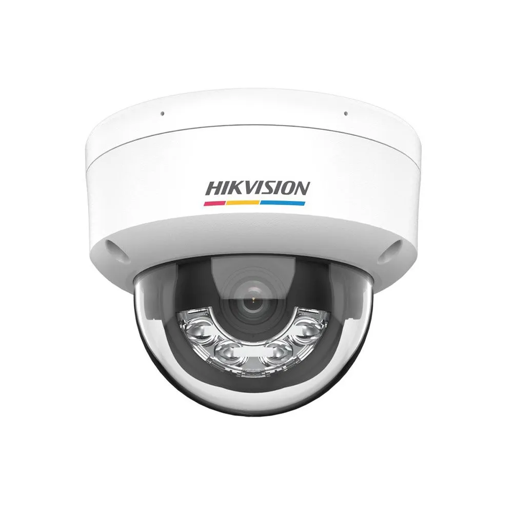 Camera supraveghere IP dome cu iluminare duala Hikvision ColorVu DS-2CD1147G2H-LIU, 4 MP, 4 mm, microfon, IR + lumina alba 30 m, PoE