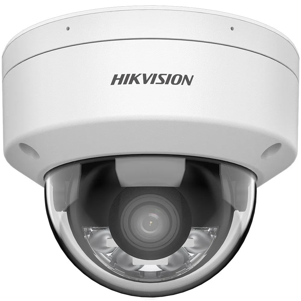 Camera supraveghere IP Dome cu iluminare duala Hikvision ColorVu DS-2CD2147G2H-LISU, 2.8 mm, 4 MP, IR/lumina alba 30 m, slot card, microfon, clasificare om/vehicul, PoE