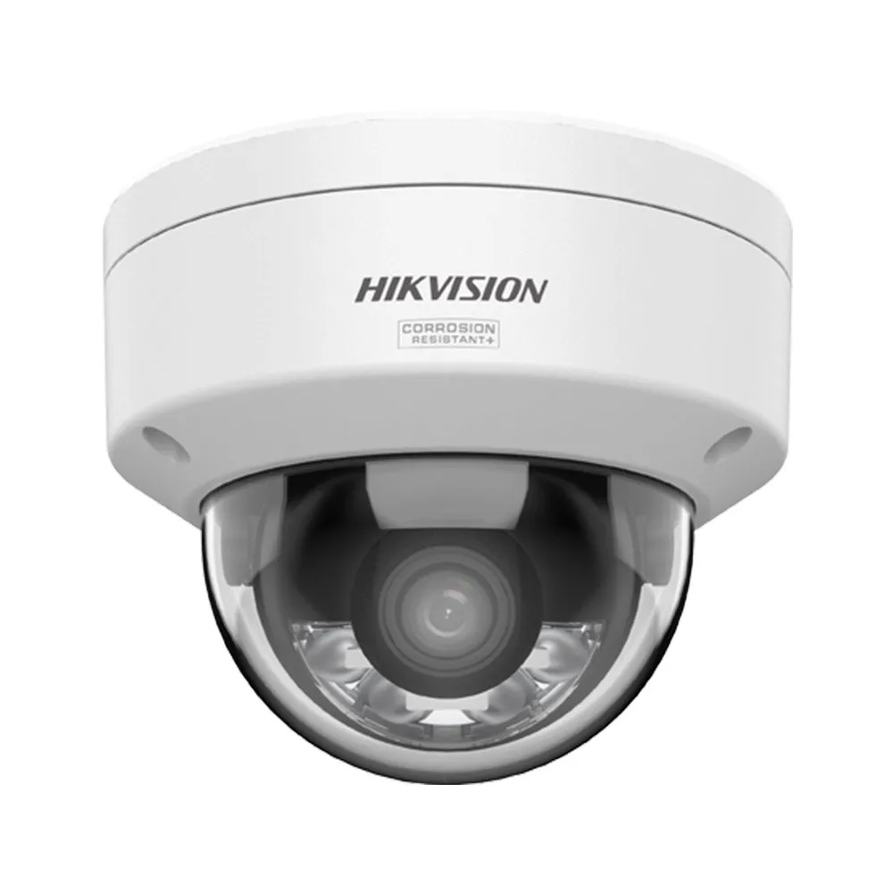 Camera supraveghere IP Dome cu iluminare duala Hikvision ColorVu DS-2CD2147G3-LIY, 4 MP, 2.8 mm, IR/lumina alba 30 m, slot card, anti-coroziune, PoE