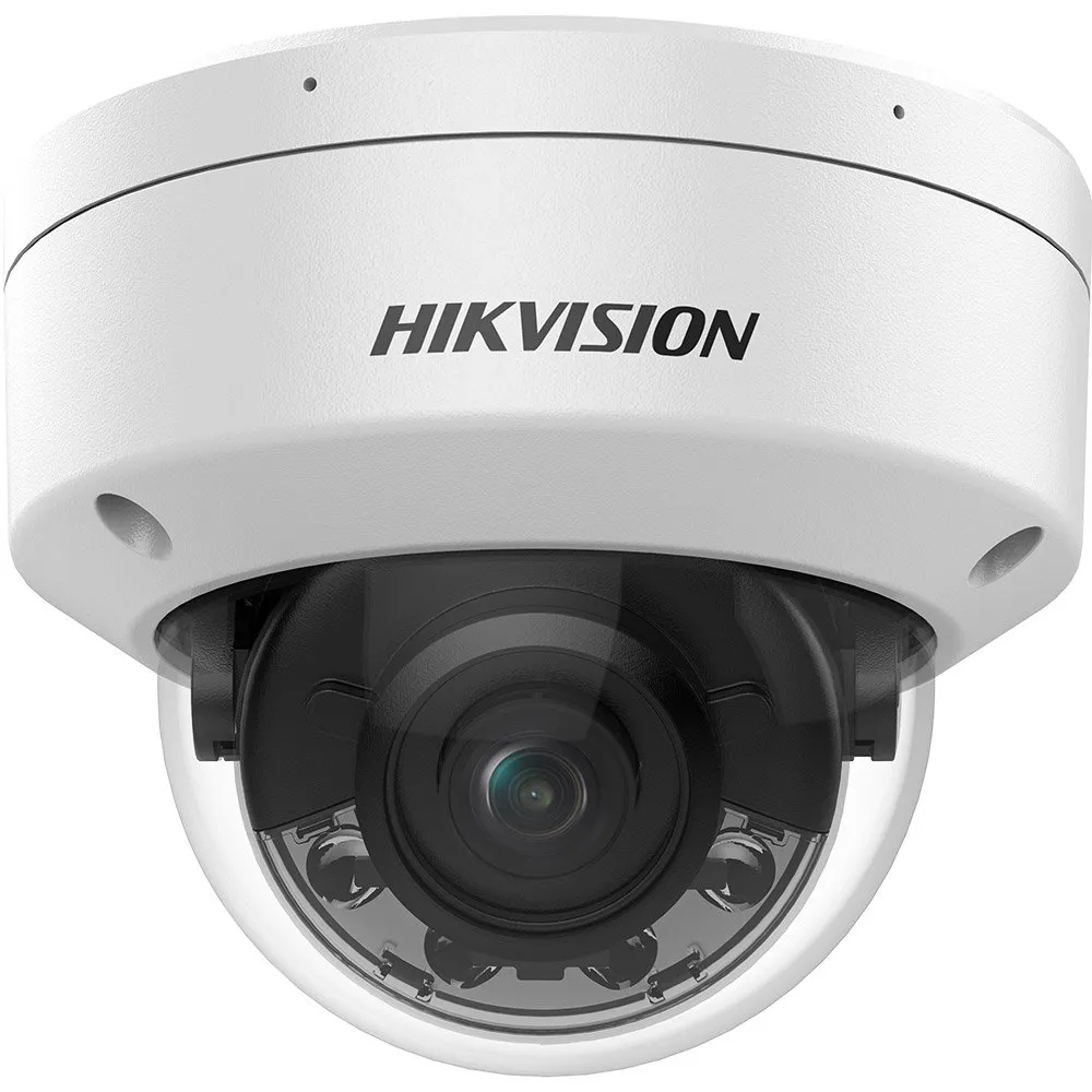 Camera supraveghere IP Dome cu iluminare duala Hikvision ColorVu DS-2CD2187G2H-LISU, 4 mm, 8 MP, IR/lumina alba 30 m, slot card, microfon, clasificare om/vehicul, PoE