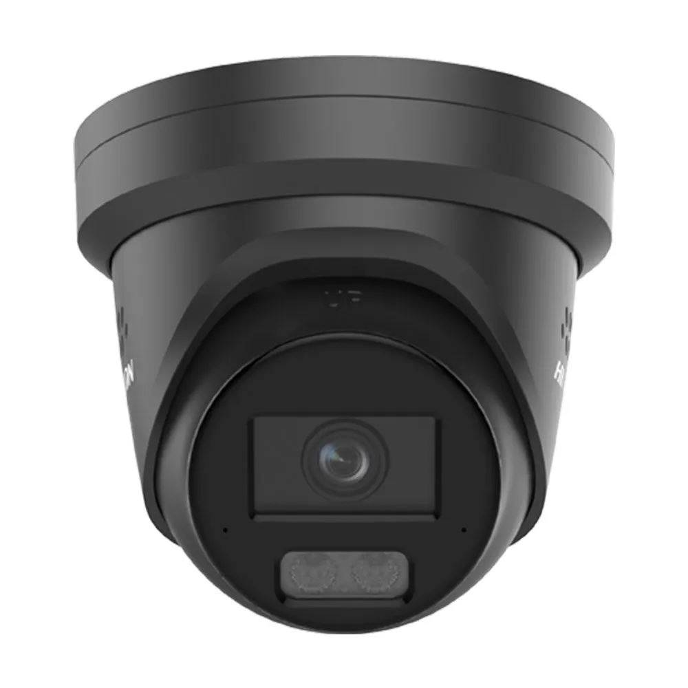 Camera supraveghere IP Dome cu iluminare duala Hikvision ColorVu DS-2CD2347G3-LIS2UY/SL/BK, 4 MP, 2.8 mm, IR/lumina alba 30 m, slot card, microfon dual si difuzor, anti-coroziune, sirena, lumina stroboscopica, PoE, negru