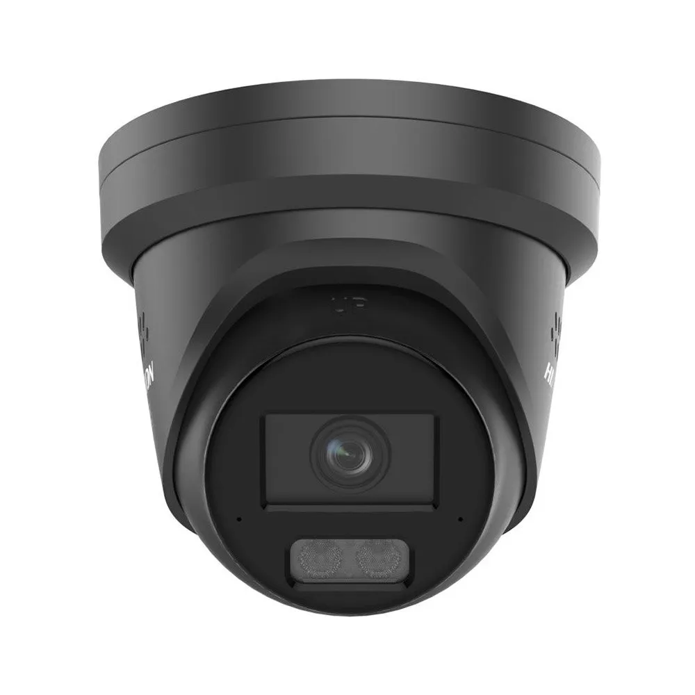 Camera supraveghere IP Dome cu iluminare duala Hikvision ColorVu DS-2CD2387G3-LIS2UY/SL(2.8MM)/BK, 8 MP, 2.8 mm, IR/lumina alba 30m, microfon dual si difuzor, slot card, sirena, lumina stroboscopica, PoE