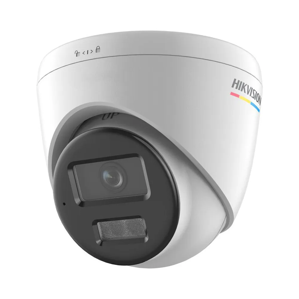 Camera supraveghere IP Dome cu iluminare duala Hikvision DS-2CD1327G2H-LIU, 2 MP, 4 mm, IR/lumina alba 30 m, microfon, PoE, detectare miscare
