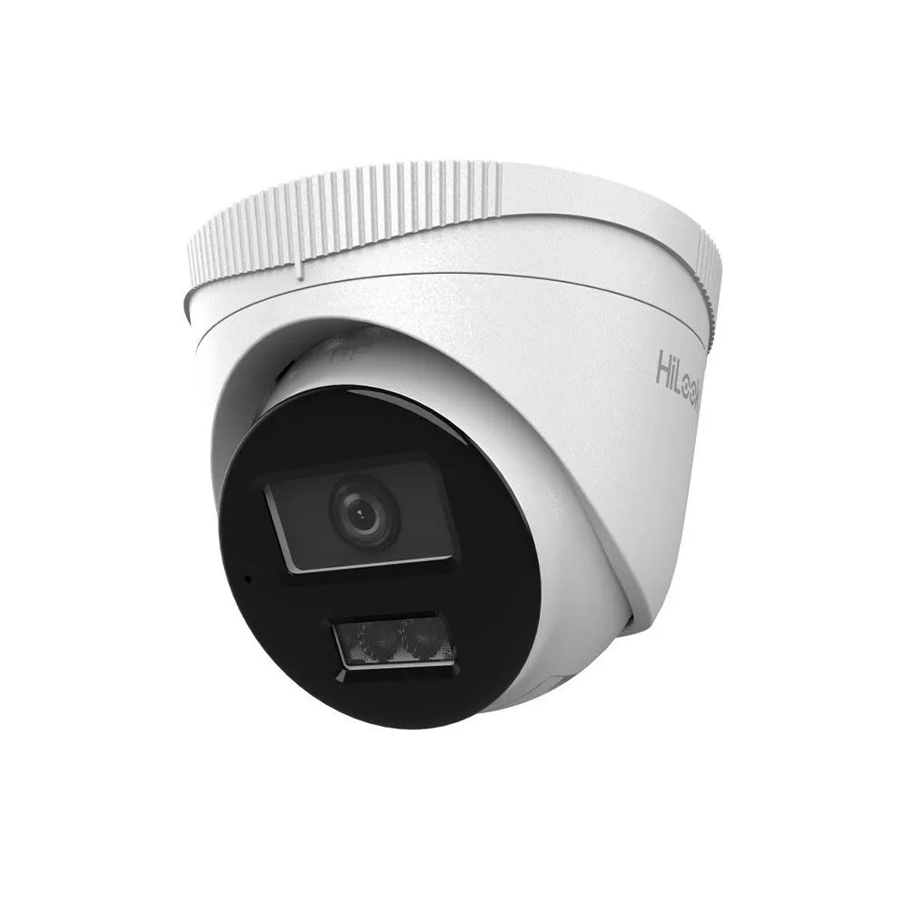Camera supraveghere IP Dome cu iluminare duala Hikvision HiLook Smart Hybrid Light IPC-T240HA-LU, 4 MP, 2.8 mm, IR / lumina alba 30 m, detectie oameni / vehicule, microfon, PoE