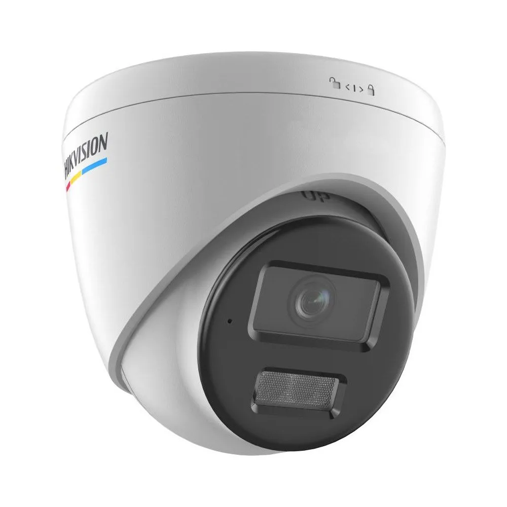 Camera supraveghere IP Dome cu iluminare duala Hikvision Smart Hybrid Light ColorVu DS-2CD1327G2H-LIU, 2 MP, 2.8 mm, lumina alba/IR 30 m, microfon, PoE