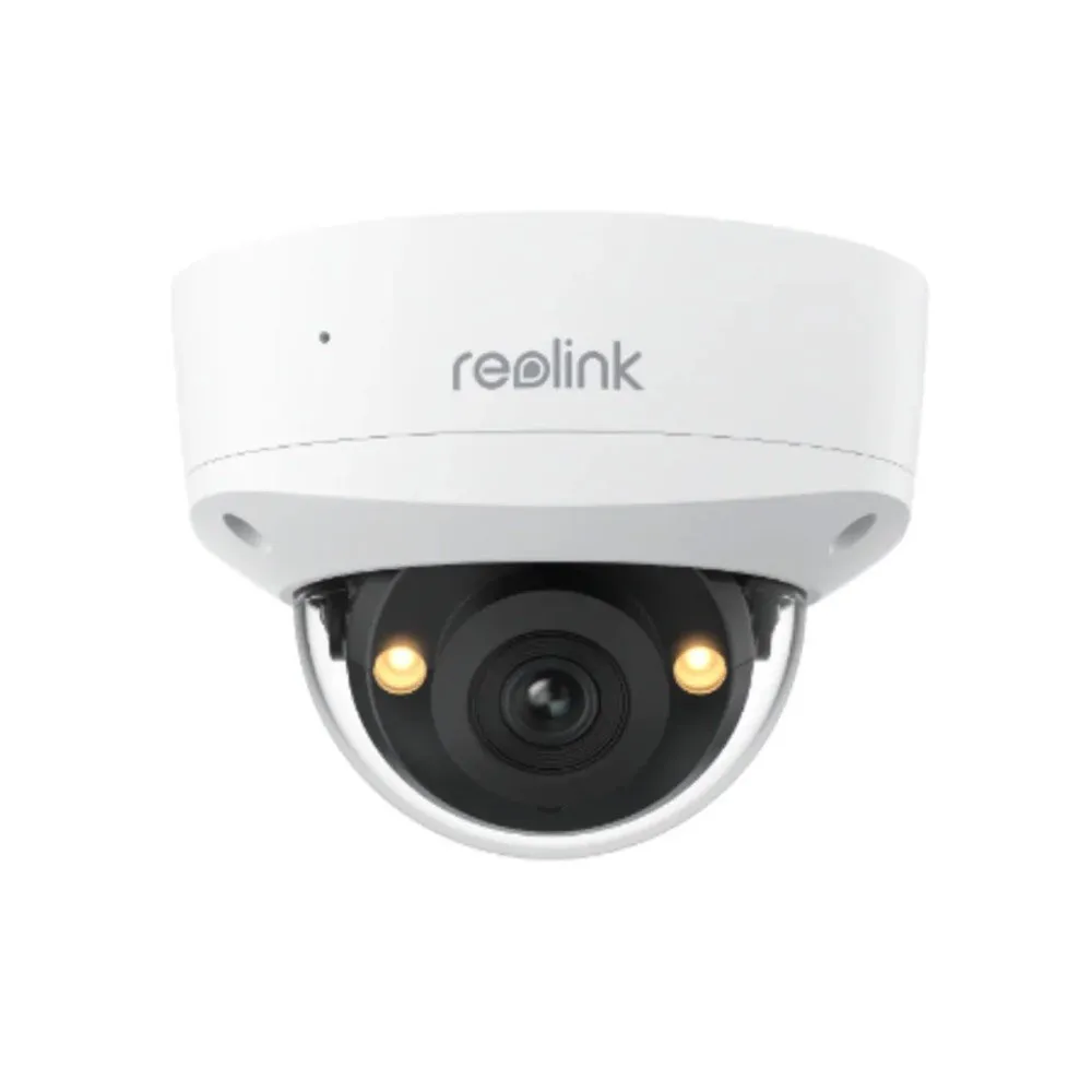 Camera supraveghere IP Dome cu iluminare duala Reolink P337, 4K, 2.8 mm, IR/Lumina alba 30 m, microfon si difuzor, slot card, PoE