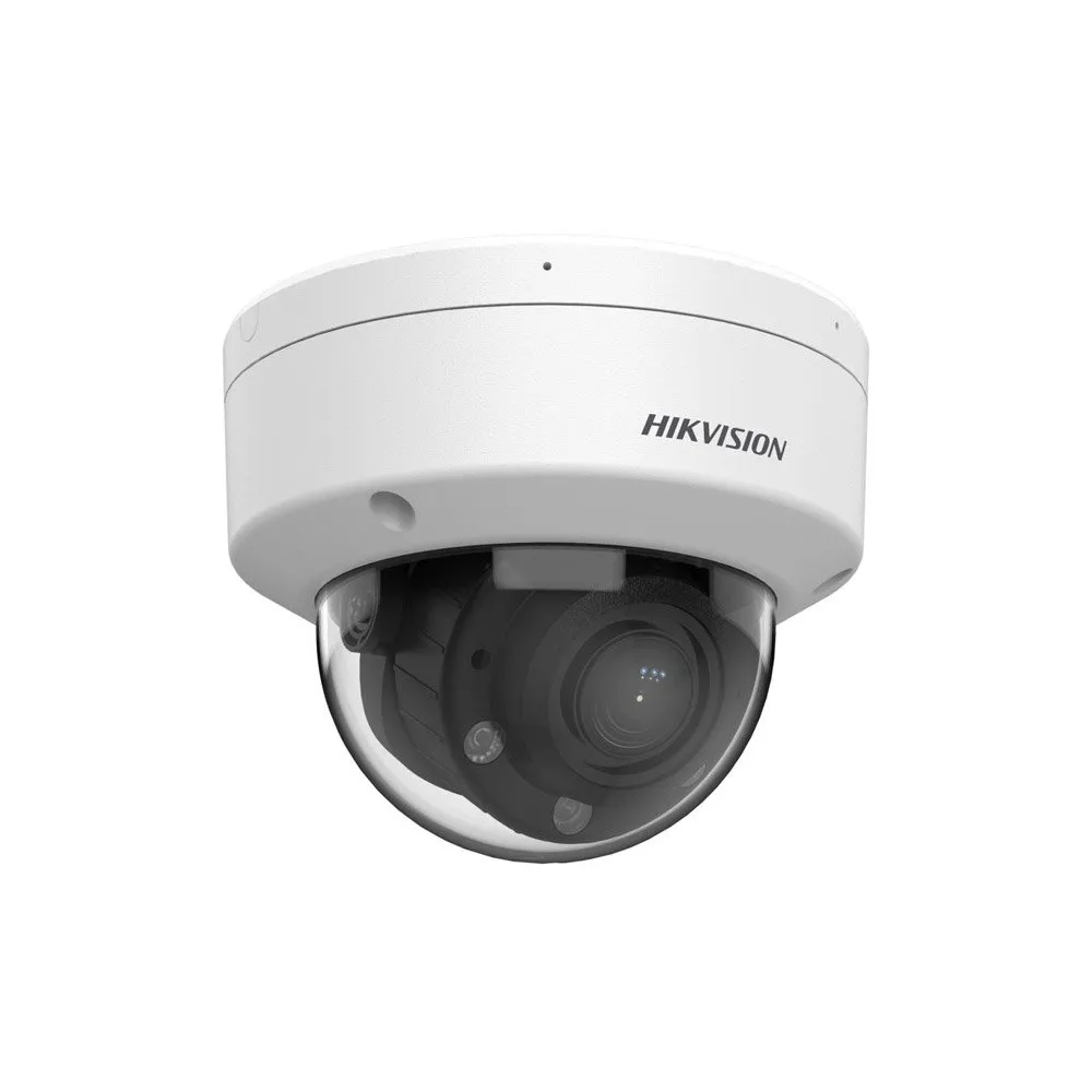 Camera supraveghere IP Dome Hikvision Smart Hybrid Light DS-2CD1723G2-LIZU, 2 MP, 2.8 - 12 mm, IR/lumina alba 30 m, microfon, slot card, PoE