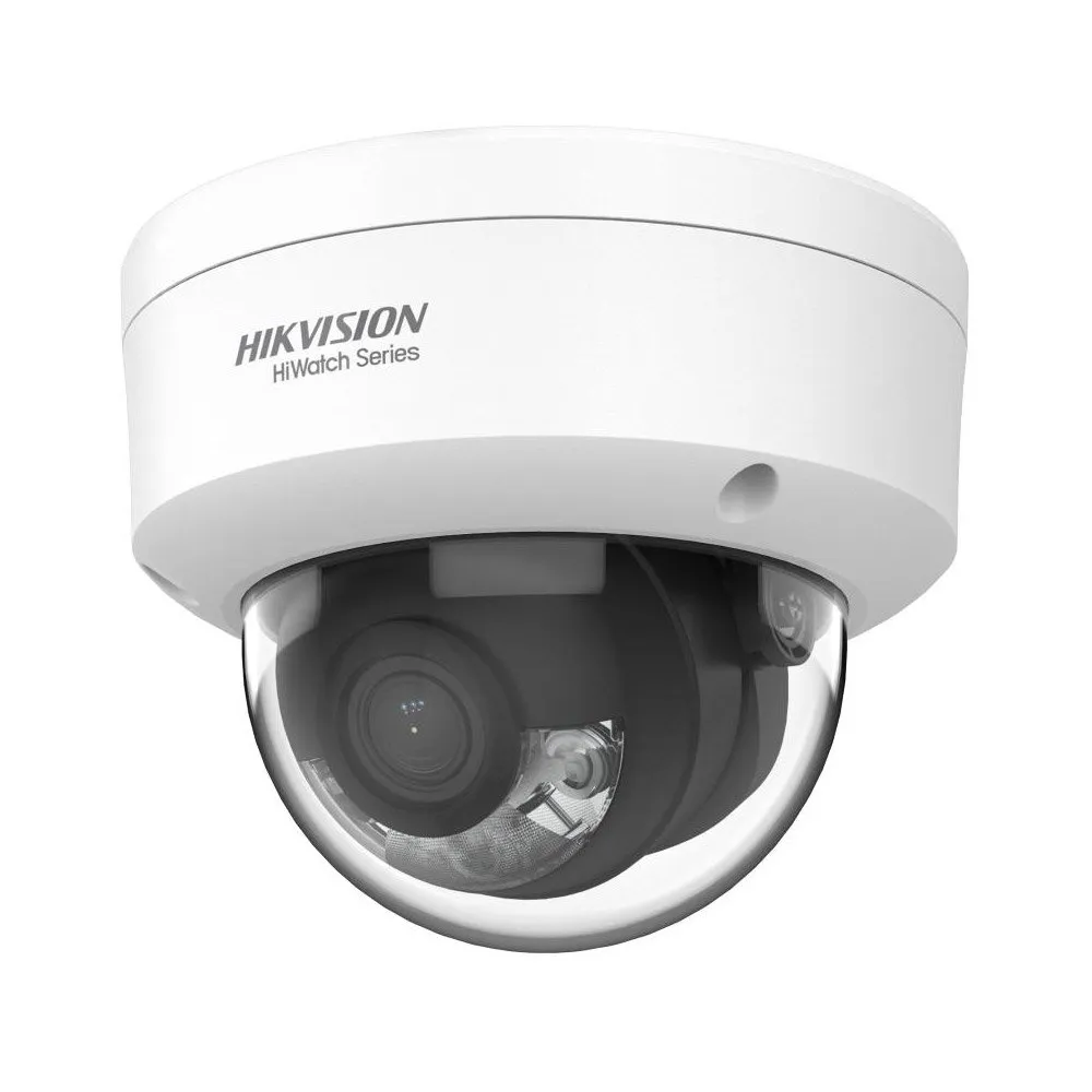 Camera supraveghere IP Dome HikVision HiWatch ColorVu HWI-D129HA, 2 MP, 2.8 mm, lumina alba 30 m, PoE