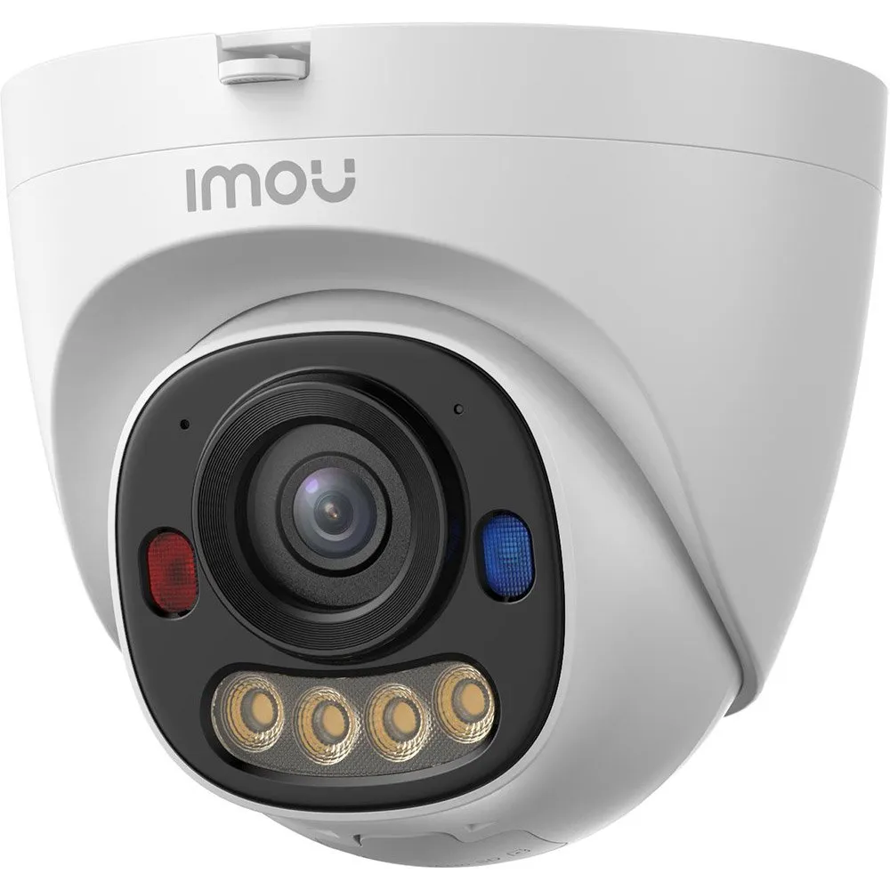 Camera supraveghere IP Dome Imou PS8D Active Deterrence AOR IPC-PS8D-5V0, 5 MP, 2.8 mm, IR/lumina alba 30 m, smart night vision, microfon, slot card, lumina avertizare, detectie om/vehicul, always on record, PoE