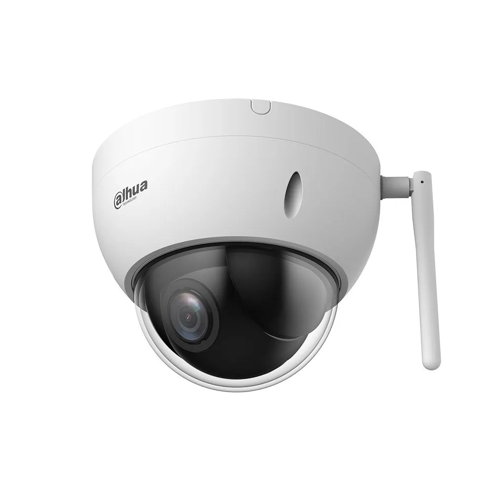 Camera supraveghere IP Dome PTZ Dahua Starlight SD22404DB-GNY-W, 4 MP, 2.8 - 12 mm, WiFi, slot card, suport detectie faciala, zoom optic 4x
