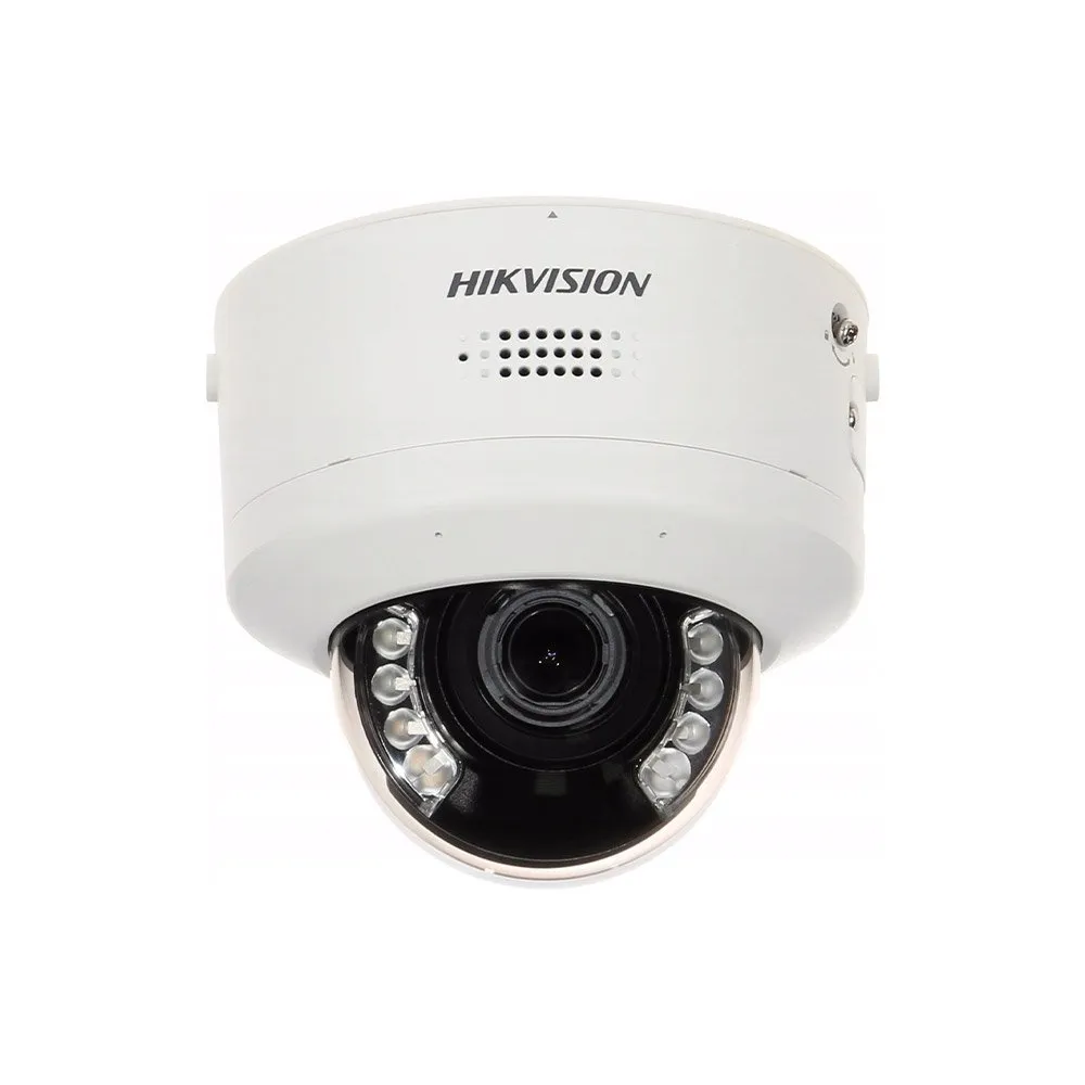 Camera supraveghere IP Dome PTZ motorizata cu iluminare duala Hikvision  ColorVu DS-2CD2747G2H-LIPTRZS2U/SL, 4 MP, 2.8-12 mm, IR/lumina alba 40 m, microfon si difuzor, alarma audio/stroboscop, slot card, PoE