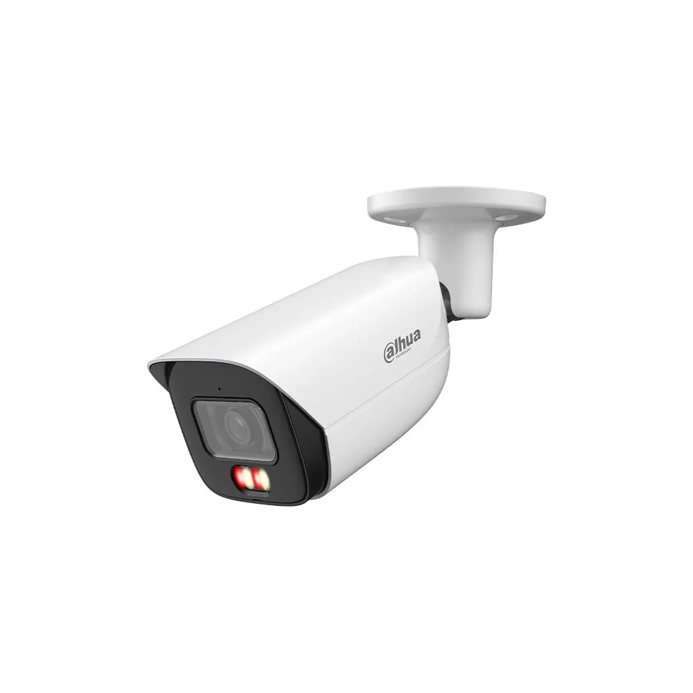 Camera supraveghere IP exterior cu iluminare duala Dahua WizSense IPC-HFW3649E-AS-IL, 6MP, 2.8 mm, IR/lumina alba 30 m, slot card, microfon, PoE