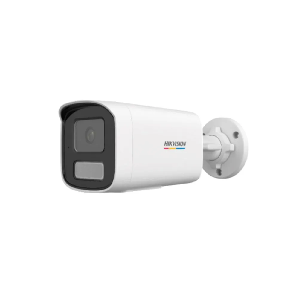 Camera supraveghere IP exterior cu iluminare duala Hikvision ColorVu DS-2CD1T27G2H-LIU, 2 MP, 4 mm, IR/lumina alba 50 m, microfon, PoE