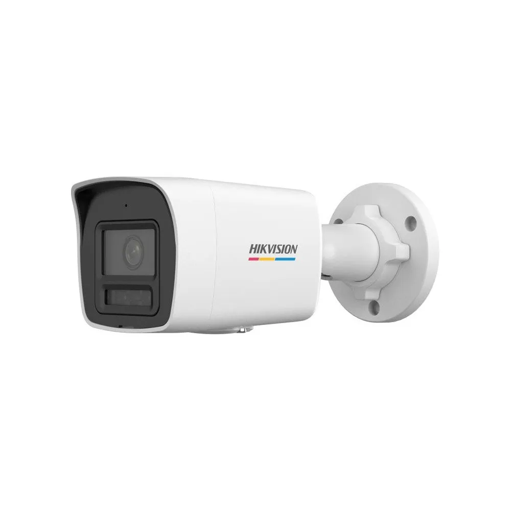 Camera supraveghere IP exterior cu iluminare duala HikVision ColorVu Smart Hybrid Light DS-2CD1027G2H-LIU, 2 MP, 4 mm, IR / lumina alba 30 m, detectie miscare, PoE, microfon