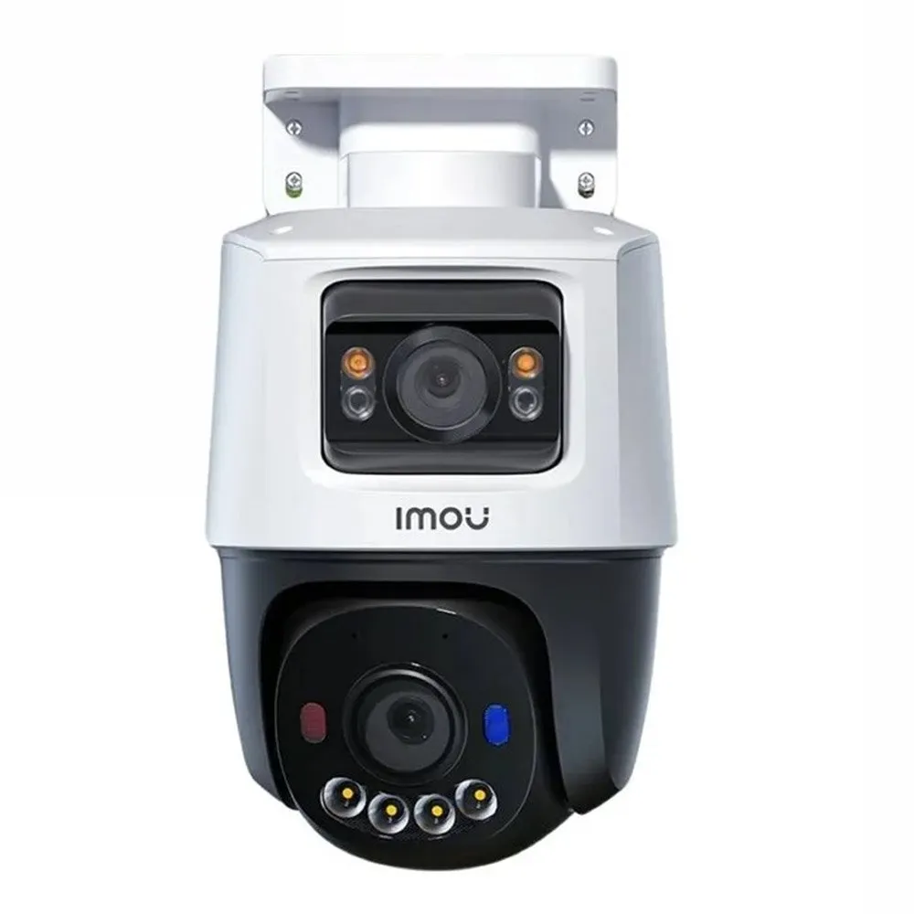 Camera supraveghere IP Dome rotativa exterior cu lentila duala PT Imou Active Deterrence IPC-PS70FP-10M0, 5 + 5 MP, 3.6 mm, IR 30 m, microfon si difuzor, slot card, detectie om / vehicul, smart tracking, sirena, stroboscop, PoE