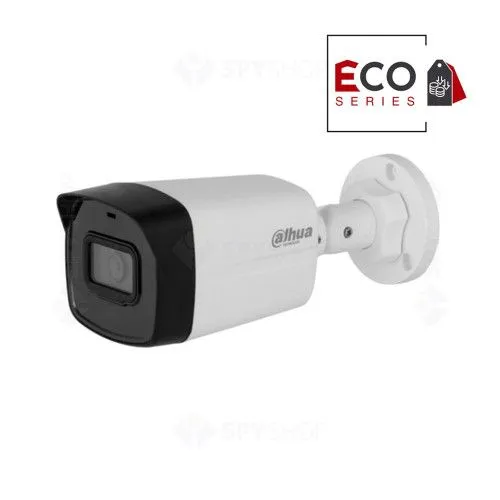 Camera supraveghere IP exterior Dahua Eco Series, 4 MP, lentila 2.8 mm, IR 30 m, microfon, detectie miscare, IP67, PoE  -  IPC-B1E40-A-0280B