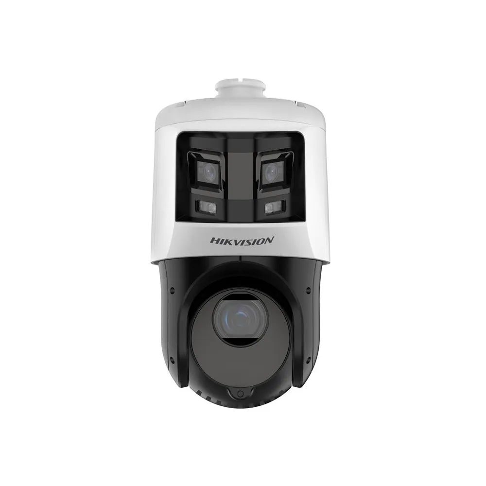 Camera supraveghere IP PTZ Speed Dome panoramica Hikvision Acusense TandemVu DS-2SE4C425MWG-E/26(F0), 6+4 MP, 4.8-120 mm / 2.8 mm, IR 100 m, lumina alba 30 m, slot card, 25x, PoE