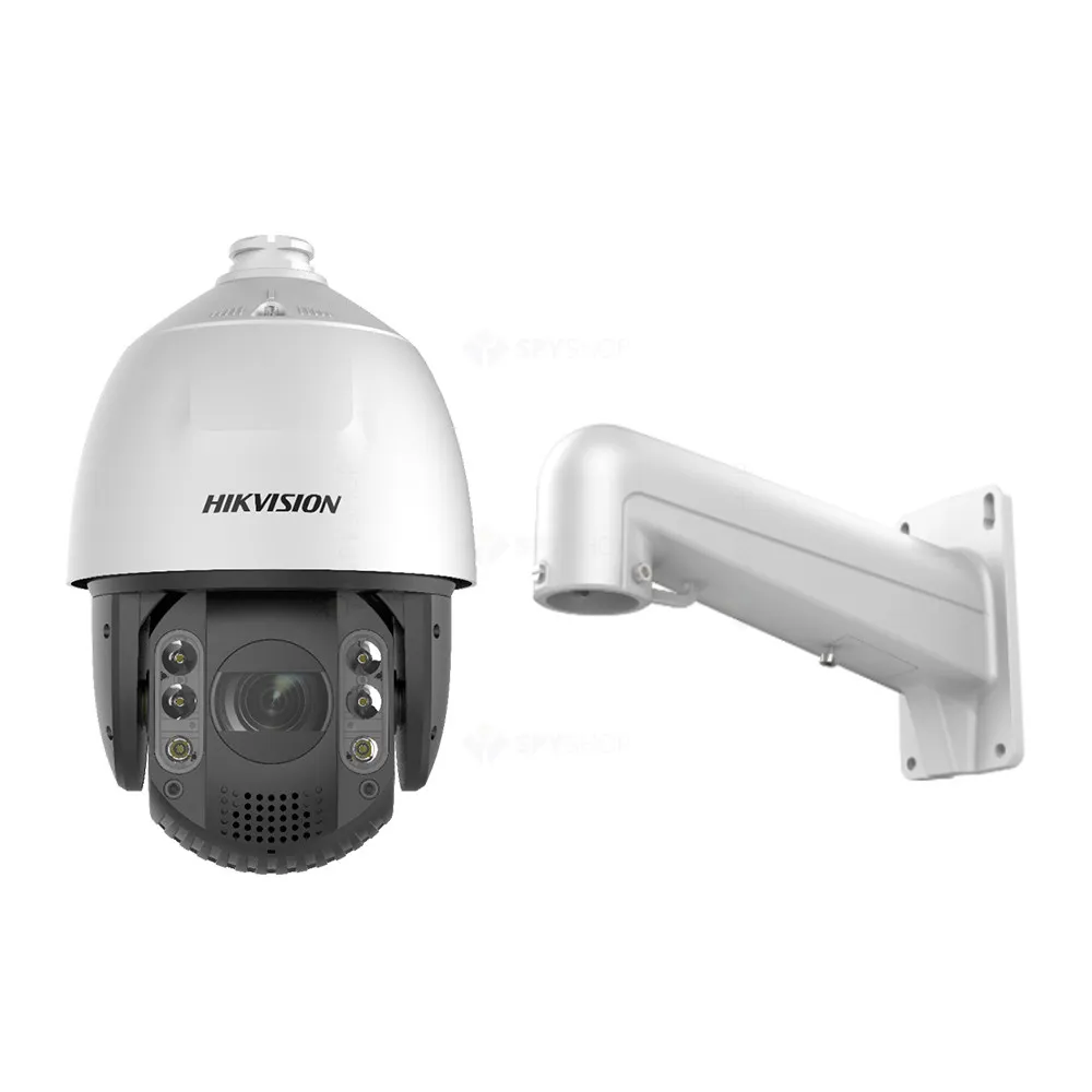 Camera supraveghere IP Speed Dome Hikvision AcuSense DS-2DE7A432IW-AEB(T5), 4 MP, IR 200 m, 5.9 - 188.8 mm, motorizat, slot card, Hi-PoE, 32X + suport, detectie faciala, auto-tracking