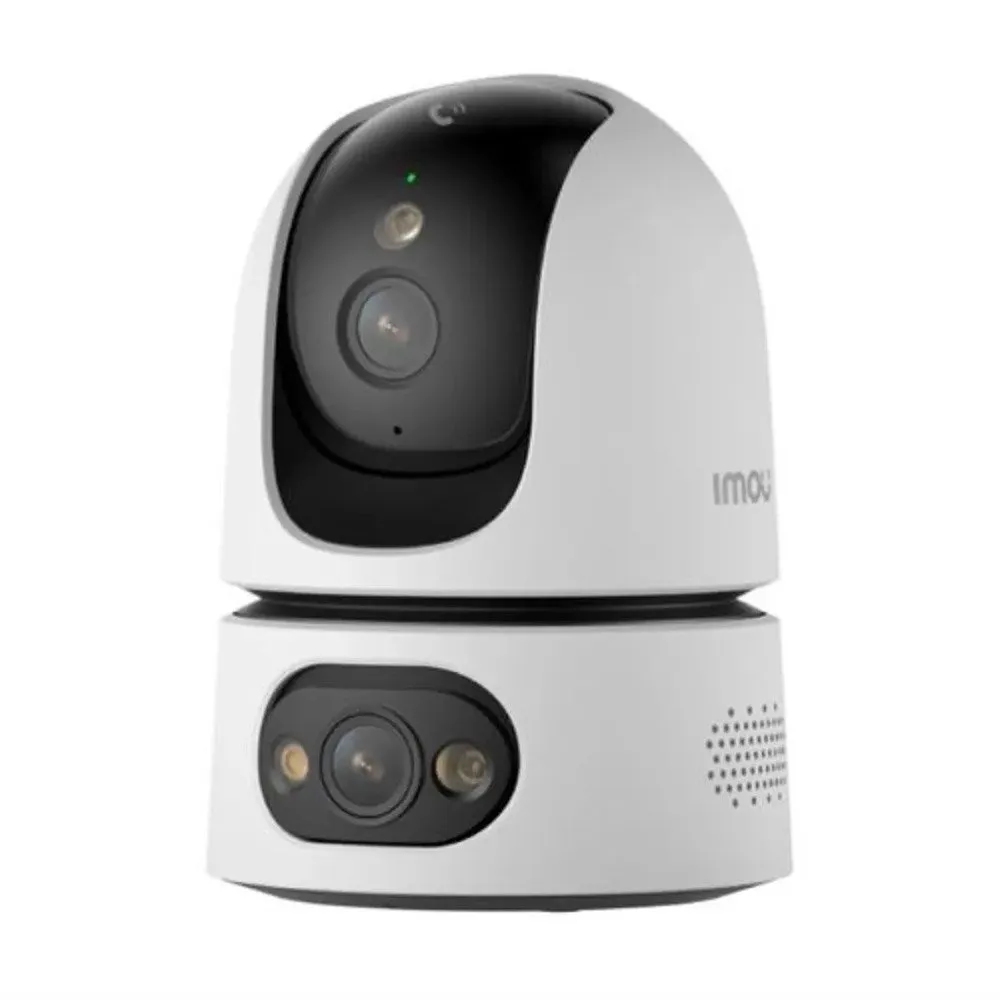 Camera supraveghere IP WiFi 6 cu lentila duala Full-Color PT Imou Ranger Dual Pro IPC-S2XEP-10M0S, 5+5 MP, 2.4GHz/5GHz, 3.6 mm, night vision 15 m, microfon si difuzor, slot card, auto tracking, sirena alarma