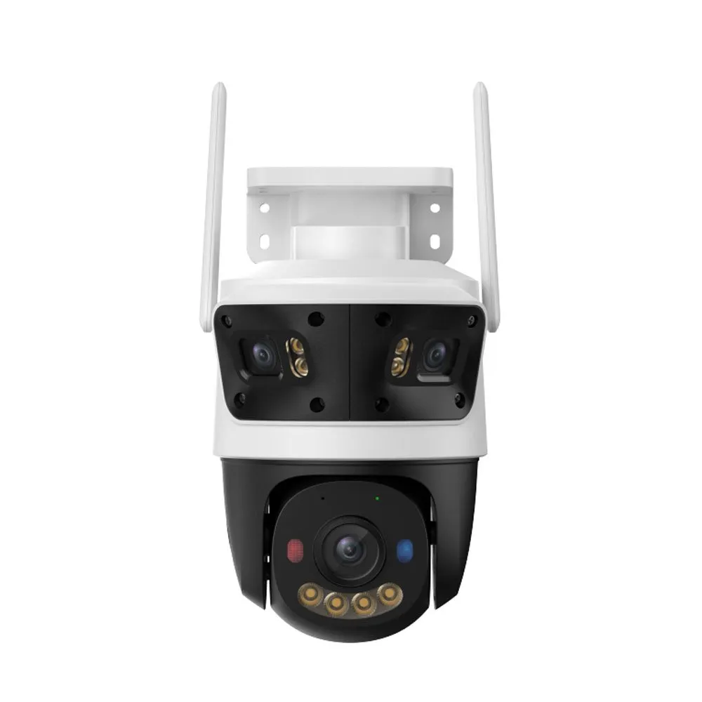Camera supraveghere IP WiFi 6 rotativa PT cu lentila tripla Imou Cruiser Triple Full Color IPC-S7UP-11M0WED, 5 MP + 2 x 3MP, mod Always On Record, microfon si difuzor, 2x slot card, IR/lumina alba 30 m, lumina avertizare rosie/albastra