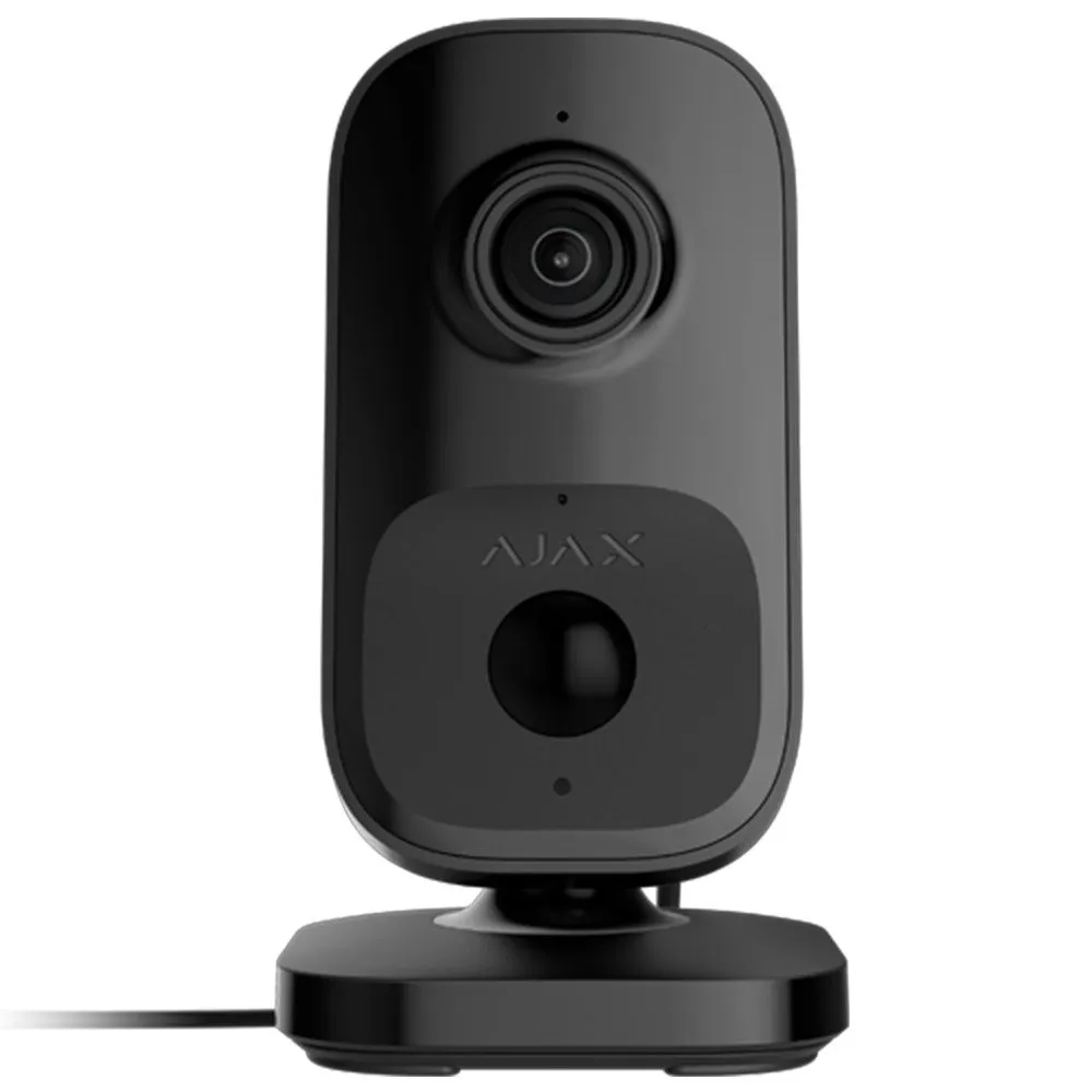 Camera supraveghere IP WiFi interior Ajax IndoorCam, 4 MP, lentila fixa, IR 8 m, PIR, microfon si difuzor, sensibilitate reglabila, detectie smart AI, negru