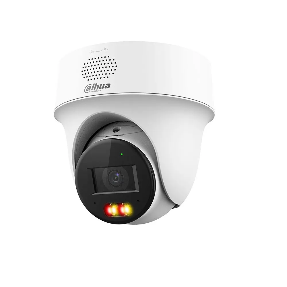 Camera supraveghere rotativa IP Speed Dome PT cu iluminare duala Dahua Active Deterrence IPC-PT1239H-PV-0280B, 2 MP, 2.8 mm, IR/Iumina alba 30 m, microfon si difuzor, protectie perimetrala, control aplicatie, PoE