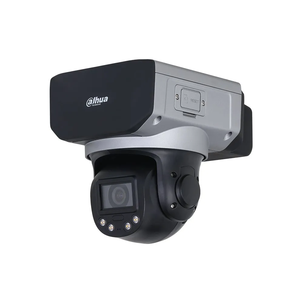 Camera supraveghere rotativa IP Speed Dome PTZ Dahua WizMind Starlight Active Deterrence SDT3A400-GA-HNP-BX, 4MP, 4 mm, lumina alba 30 m, difuzor, slot card, protectie perimetrala, alarma, detectarea nivelului apei