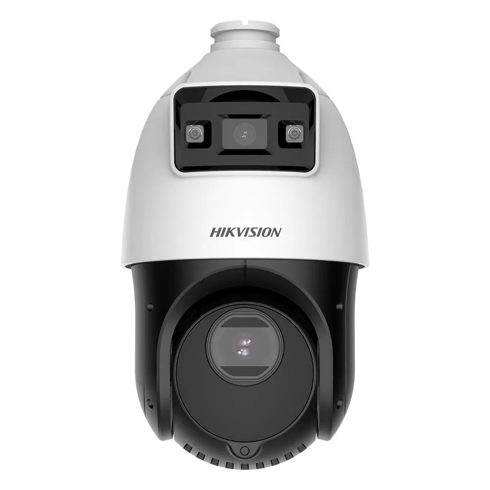 Camera supraveghere rotativa IP Speed Dome PTZ Duala Hikvision TandemVu DS-2SE4C425MWG-E14F0, 4 MP, 4.8-120 mm / 2.8 mm, motorizat, IR 100 m, lumina alba 30 m, x25,slot card, PoE+