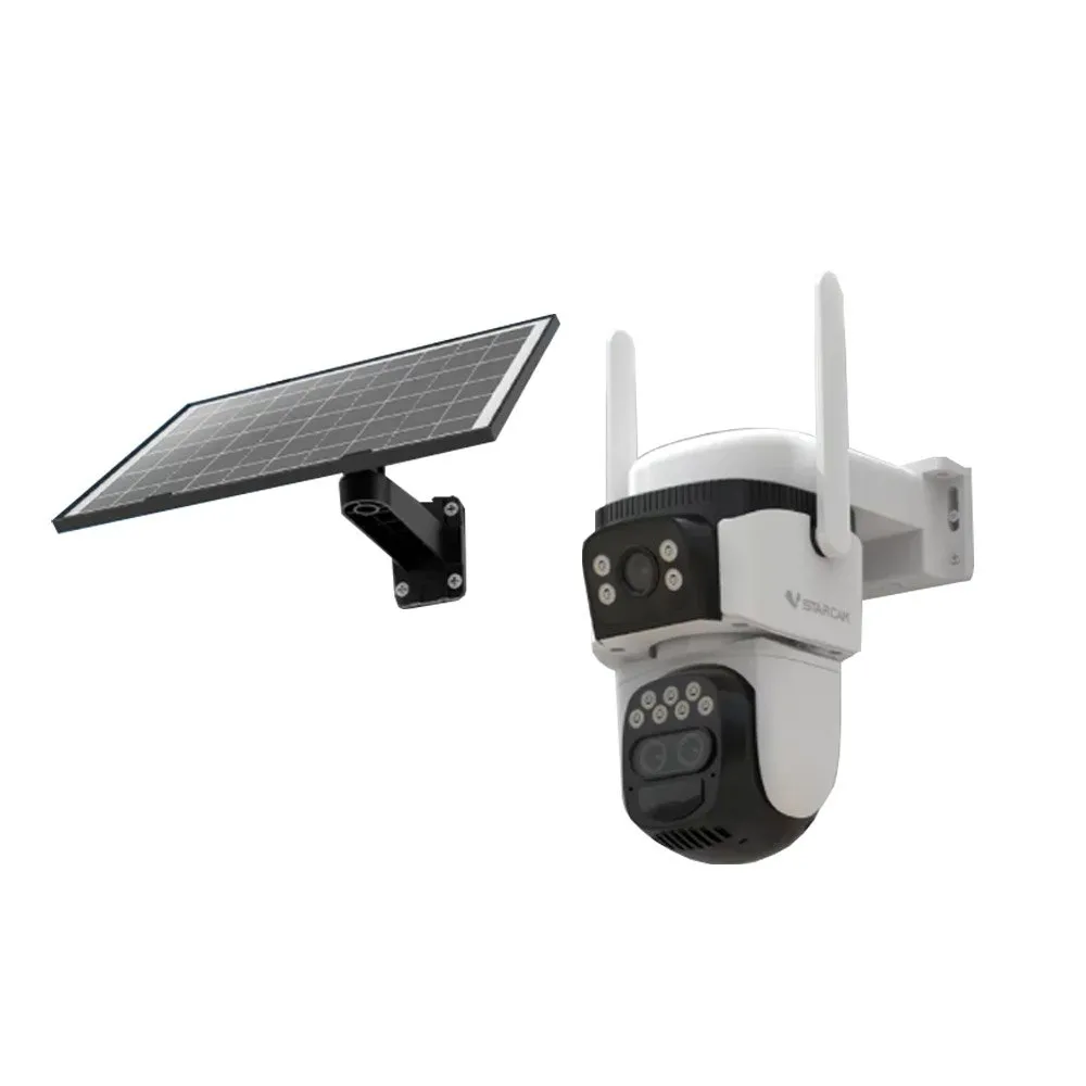 Camera supraveghere Speed Dome PT 4G cu iluminare duala si panou solar Vstarcam BG621TR, PIR 10 m, 2x 4 mm, 1x 12 mm, IR/lumina alba, microfon si difuzor, alarma, acumulator 8000 mAh, tracking, slot card