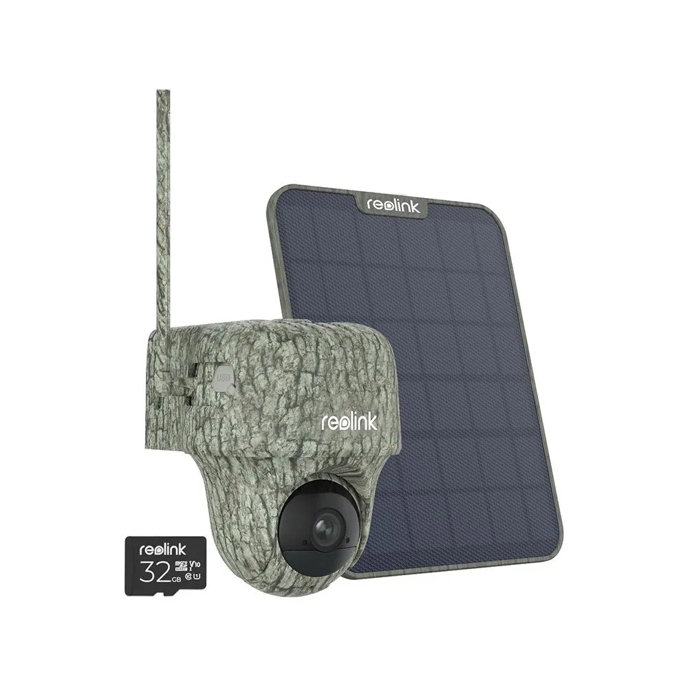 Camera video pentru vanatoare Reolink GO Ranger PT G450, GSM 4G, 4K, slot card, microfon si difuzor, PIR, IR invizibil 10 m, acumulator 6000 mAh + panou solar