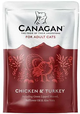 CANAGAN Plic hrană umedă pentru pisici, cu Pui şi Curcan 85g