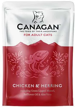 CANAGAN Plic hrană umedă pentru pisici, cu Pui şi Hering 85g