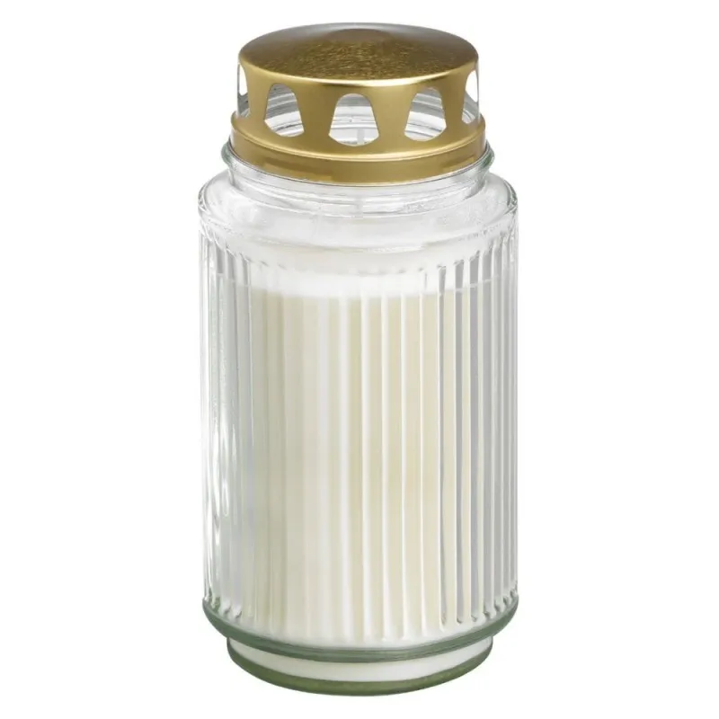 Candela Alba Bolsius din Sticla cu Capac Auriu, 100 Ore