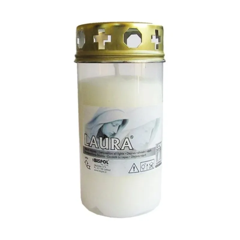 Candela Alba cu Capac Anti-vant W3D 45 Ore