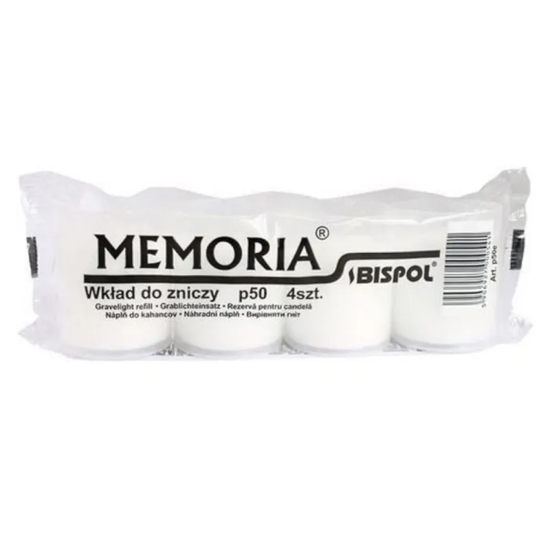 Candela Alba Tip Rezerva Bispol 4 Bucati, 14 Ore