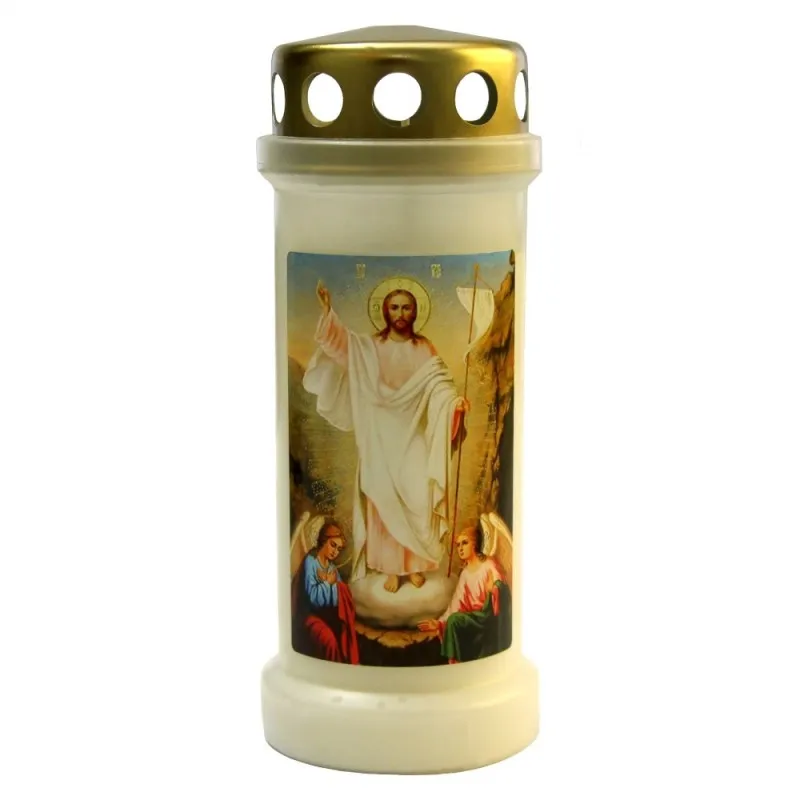 Candela Bolsius cu Capac, Nr. 6, Invierea Domnului, Alba, 70 Ore