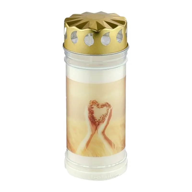 Candela Bolsius din Plastic cu Capac, 5 zile Inima - Alb