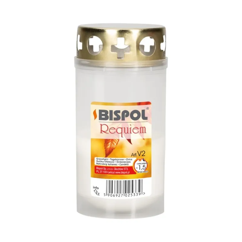 Candela cu Capac V2 Alb, 36 Ore