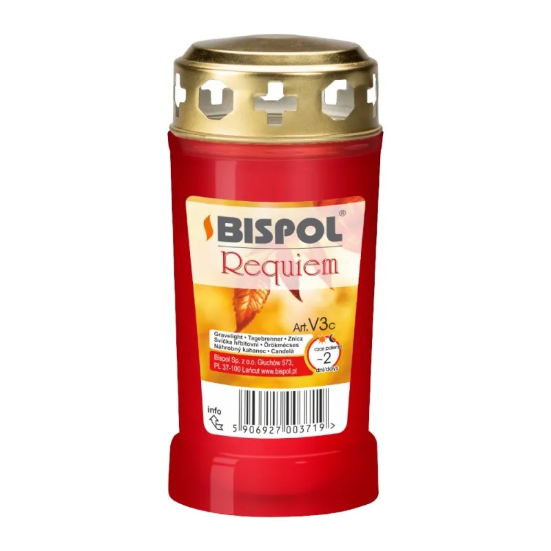 Candela cu Capac V3 Rosu, 45 Ore