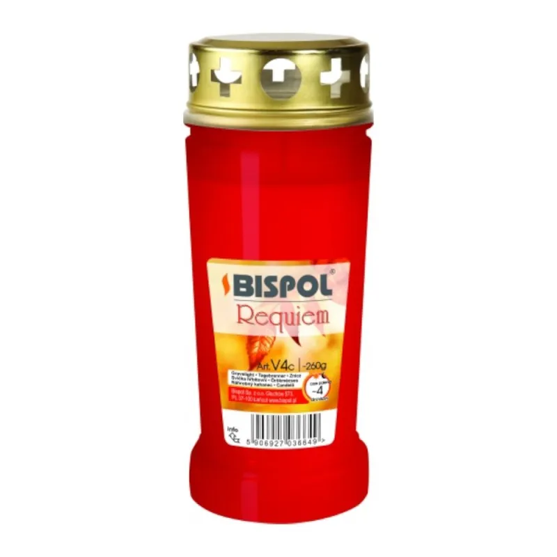 Candela cu Capac V4 Rosu, 96 Ore