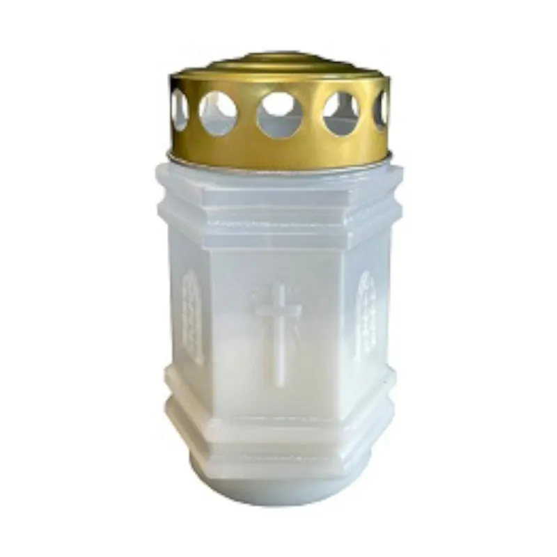 Candela din Plastic Alba, Mini Capela cu Capac, 40 Ore