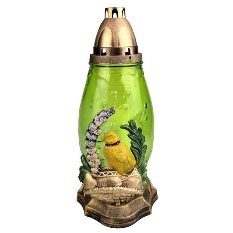 Candela din Sticla cu Decoratiune Pasti, Pui