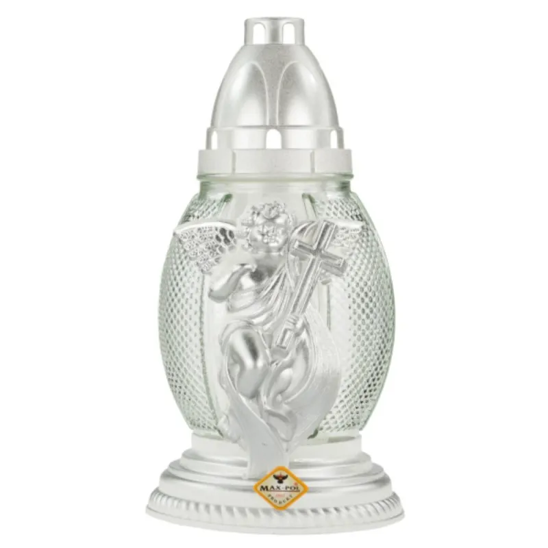 Candela din Sticla cu Inger Alb, 26 Ore