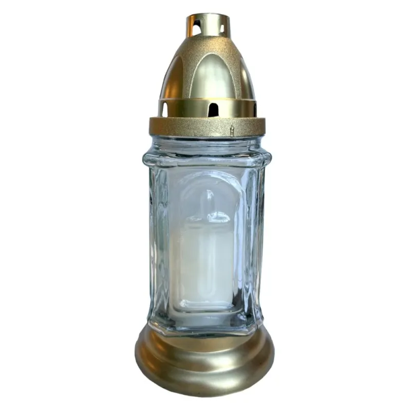 Candela Felinar din Sticla Alb, 24 Ore