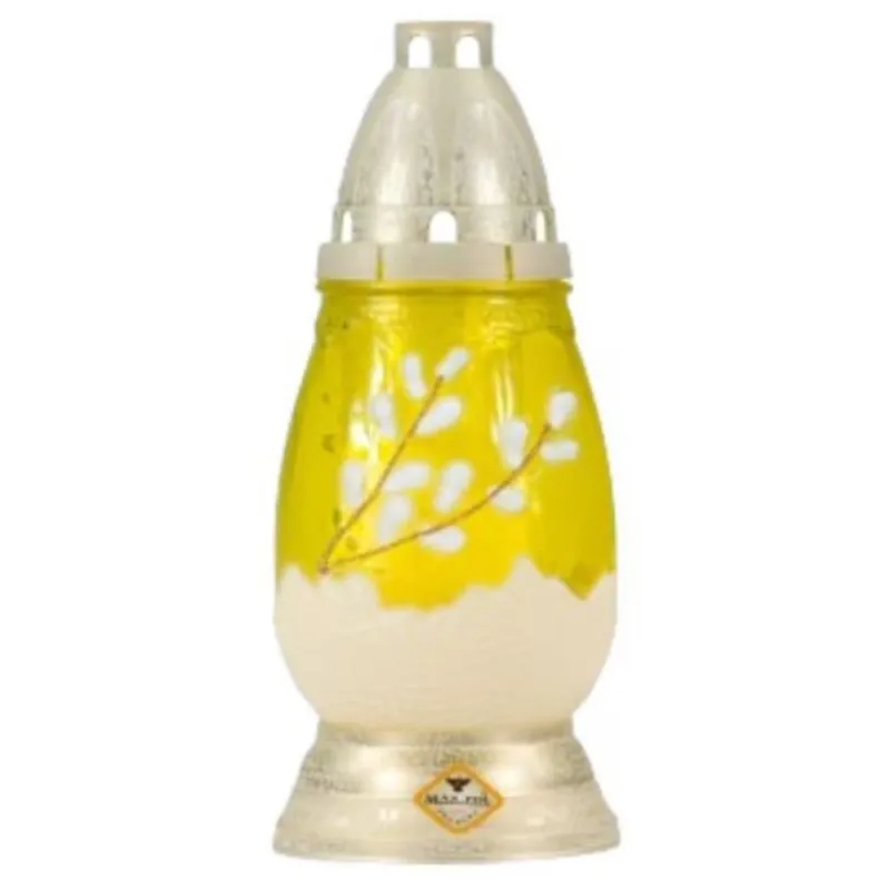 Candela Ou Pictata Manual, din Sticla, Galben, Max-Pol