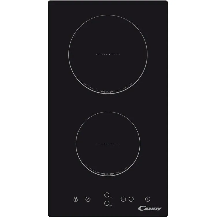 CANDY Plita incorporabila domino Candy CDH30, Vitroceramica, 2 zone de gatit, Control Touch, Timer, Negru