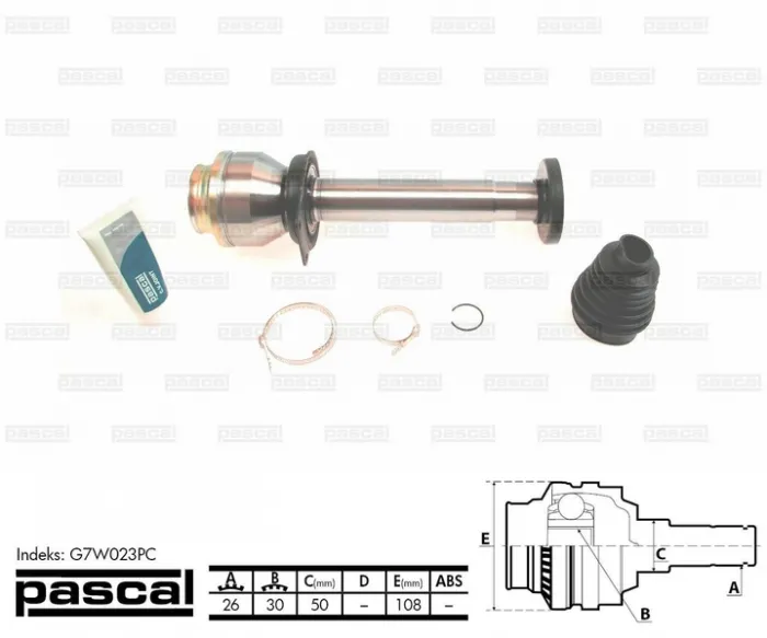 Cap planetara dreapta spre cutia de viteze (26z 30z 50mm) VW MULTIVAN V, TRANSPORTER V 2.5D intre 2003-2009
