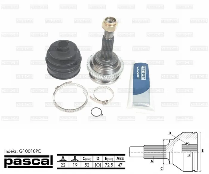 Cap planetara spre roata (22z 19z 52mm; ABS:47) CHEVROLET AVEO   KALOS; DAEWOO KALOS 1.2 dupa 2003